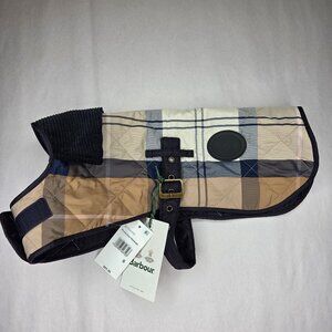 Barbour Plaid Dog Coat - Tan and Black